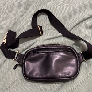 Black Leather Women’s Belt Bag